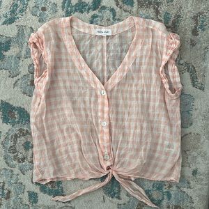 Bella Dahl pink and white top